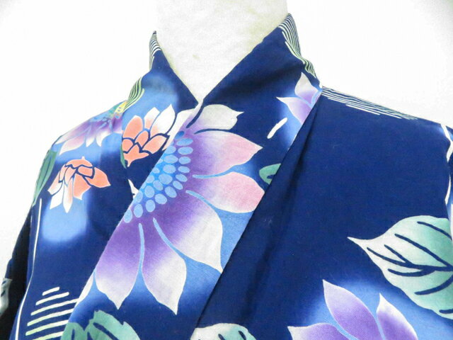 Summer Wear - 最大88%OFF【中古】リサイクル着物 浴衣 昭和レトロ 花 着物 身丈約142cm 裄丈64cm 26z03-1097【リサイクル】 IDnet