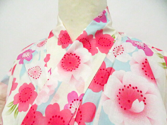 樂天商城 - 【中古】リサイクル着物 浴衣 花尽くし 着物 身丈約168.5cm 裄丈63.5cm 26z03-1112【リサイクル】 IDnet