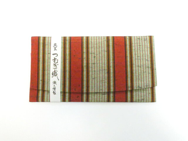 【中古】和装小物 和雑貨 札入 民芸 つむぎ織 未使用品 美品 26w03-2773【リサイクル】 IDnet