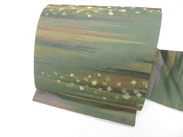 【中古】九寸名古屋帯 六通柄 金糸 正絹 美品 26b03-244【リサイクル】 IDnet
