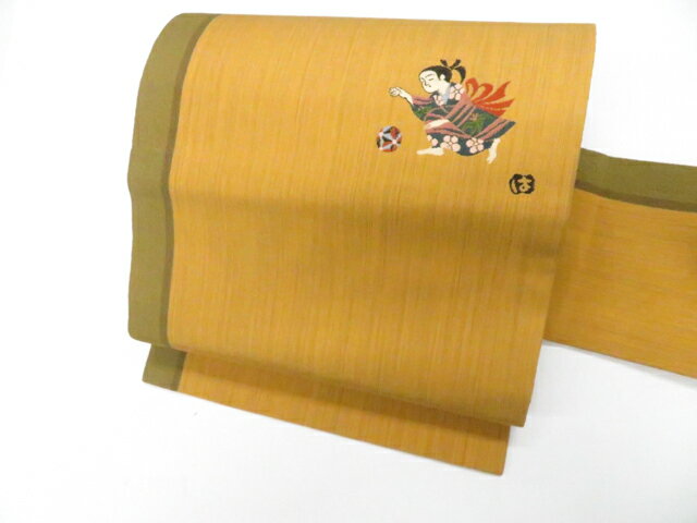 【中古】九寸名古屋帯 お太鼓柄 作家物 落款入 正絹 美品 26b03-246【リサイクル】 IDnet