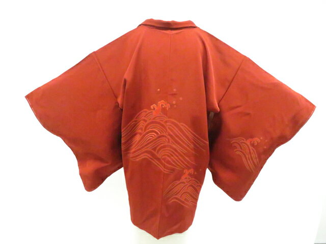 Haori - 【中古】リサイクル着物 羽織 波文様 羽織紐別売 正絹 着物 美品 身丈約81.5cm 裄丈約63.5cm 26z03-1253【リサイクル】 IDnet