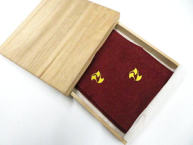 【中古】【茶道具】茶ふくさ 龍村織物 織部純子 木箱付 美品 26w03-3559【リサイクル】 IDnet