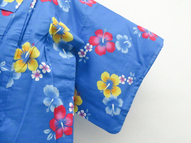 【中古】リサイクル着物 浴衣 ハイビスカス柄 着物 美品 身丈約164.5cm 裄丈約66.0cm r8z03-83【リサイクル】 IDnet