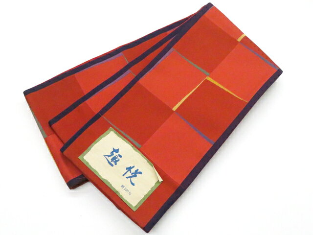【中古】半幅帯 小袋帯 本場筑前博多織 未仕立て 正絹 未使用品 美品 r8w03-141【リサイクル】 IDnet（楽天・アイディーネット）