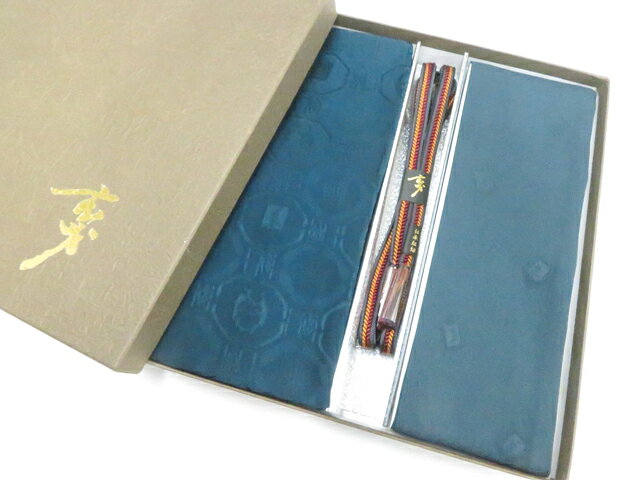 【中古】和装小物 帯揚げ帯締めセット 帯揚 帯締 未使用 伝承組紐 重ね衿付 箱付 r...