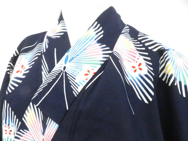Summer Wear - 【中古】リサイクル着物 浴衣 コーマ地 蝶 着物 美品 身丈約155.0cm 裄丈約64.0cm 26z04-1704【リサイクル】 IDnet