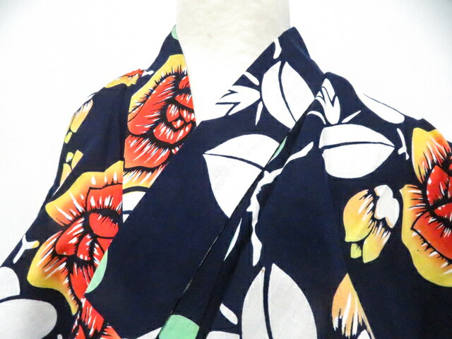 Summer Wear - 【中古】リサイクル着物 浴衣 コーマ地 花 着物 身丈約148.5cm 裄丈約61.5cm 26z04-1735【リサイクル】 IDnet