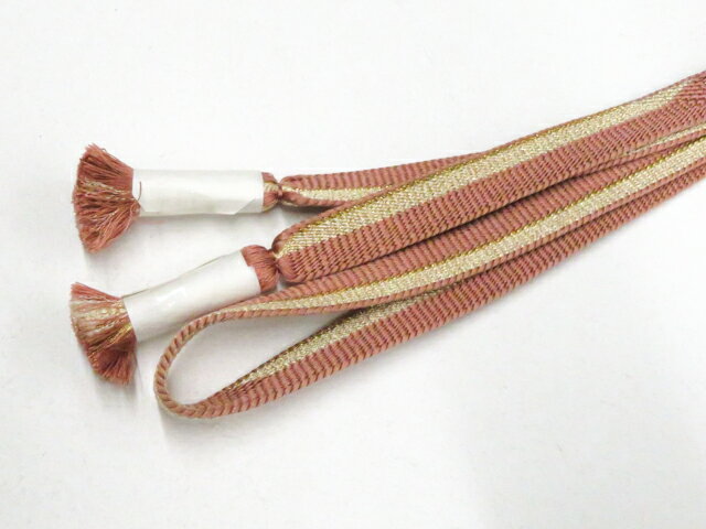 【中古】和装小物 帯締め 帯締 平組 金糸 美品 26w04-4309【リサイクル】 IDnet