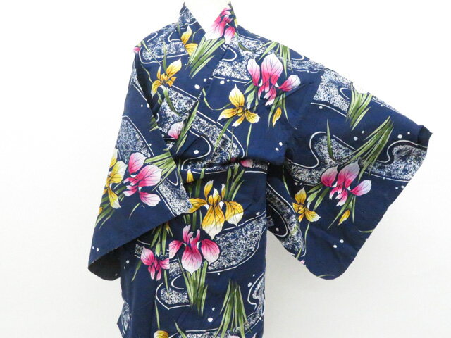 最大88%OFF【中古】リサイクル着物 浴衣 花 着物 美品 身丈約164.0cm 裄丈約63.5cm 26z04-1875【リサイクル】 IDnet