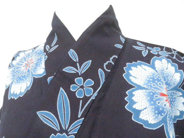 樂天商城 - 【中古】リサイクル着物 浴衣 コーマ地 花 着物 美品 身丈約150.5cm 裄丈約65.0cm 26z04-1927【リサイクル】 IDnet