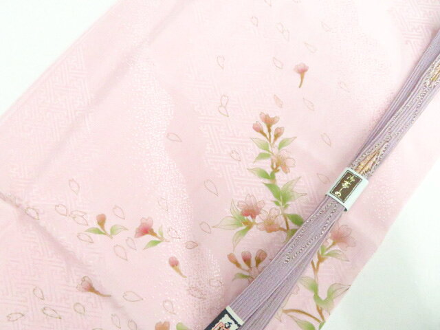 最大88%OFF【中古】和装小物 未使用 帯揚げ帯締めセット 帯揚 帯締 桜 平組 手組 金糸 美品 26w04-4798【リサイクル】 IDnet