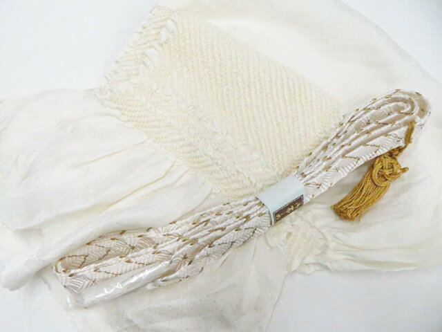 【中古】和装小物 帯締め帯揚げセット 礼装用 平組 金糸 中抜き絞り 帯締 帯揚美品 26w04-5293【リサイクル】 IDnet