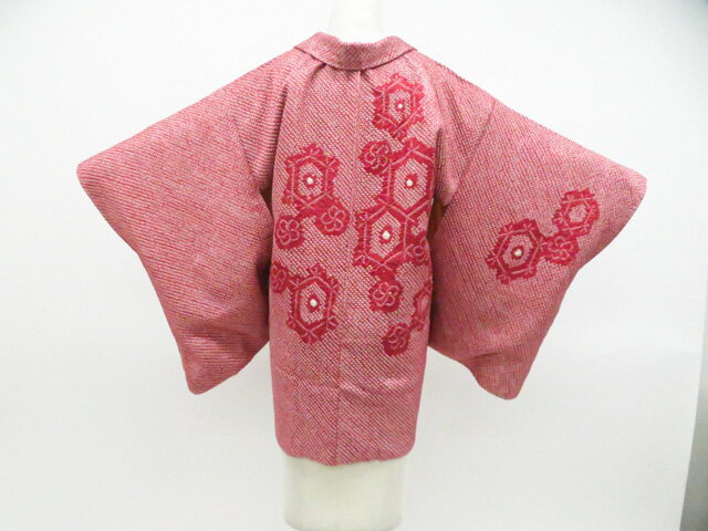 Haori - 【中古】リサイクル着物 羽織 総絞り 花 羽織紐付 着物 正絹 身丈約80.0cm 裄丈約63.0cm 26z04-2084【リサイクル】 IDnet