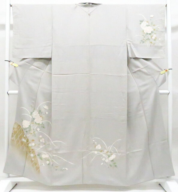 樂天商城 - 【中古】リサイクル着物 訪問着 縫い紋 花 金彩 仕付け付 美品 正絹 着物 身丈約157cm 裄丈約65.5cm r8z04-110【リサイクル】 IDnet