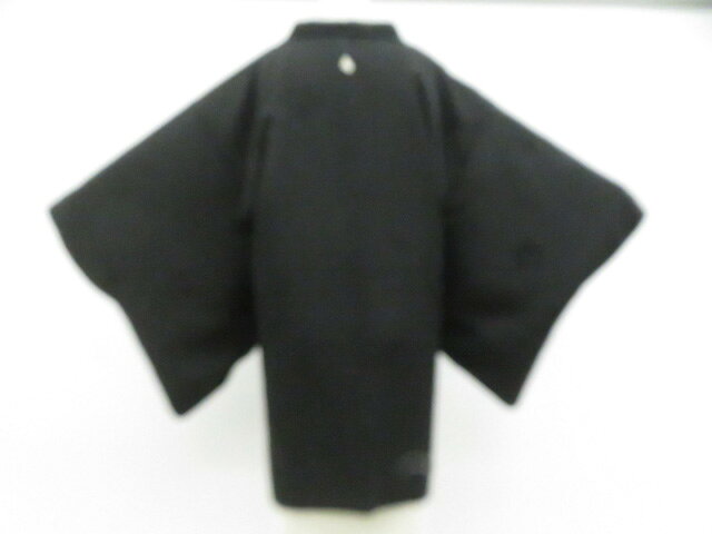 Haori - 【中古】リサイクル着物 羽織 黒羽織 一つ紋 地紋入 羽織紐別売 着物 正絹 身丈約80.5cm 裄丈約62.5cm 26z04-2125【リサイクル】 IDnet