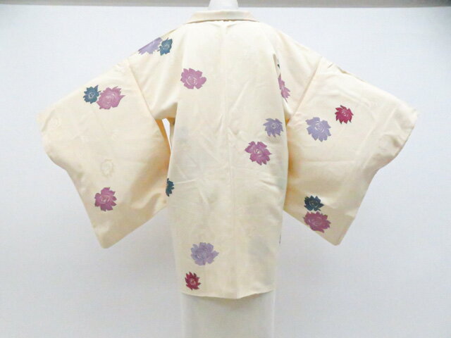 Kimono - 【中古】リサイクル着物 羽織 花 地紋起こし 羽織紐付 着物 正絹 身丈約79.0cm 裄丈約64.5cm 26z04-2133【リサイクル】 IDnet