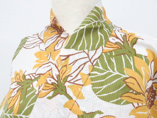 Summer Wear - 【中古】リサイクル着物 浴衣 未使用品 綿紅梅 ひまわり 着物 美品 身丈約157.0cm 裄丈約63.0cm 26z04-2149【リサイクル】 IDnet