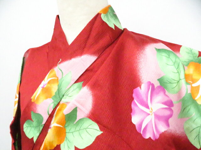 Summer Wear - 【中古】リサイクル着物 浴衣 朝顔 着物 美品 身丈約139cm 裄丈約66cm 26z04-2233【リサイクル】 IDnet