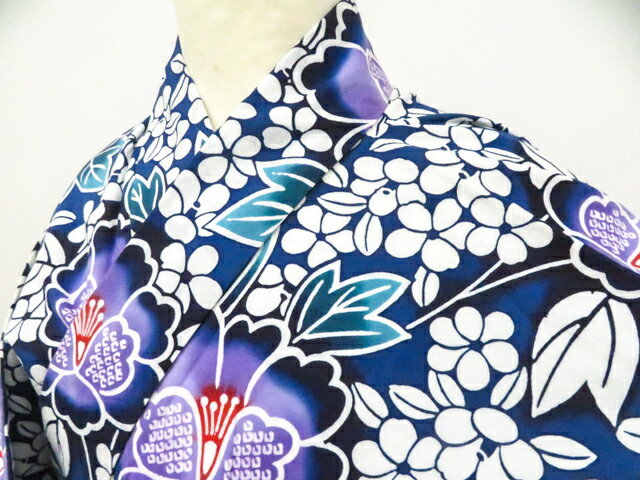 Rakuten - 【中古】リサイクル着物 浴衣 コーマ地 花 着物 身丈約158cm 裄丈約63cm 26z04-2234【リサイクル】 IDnet