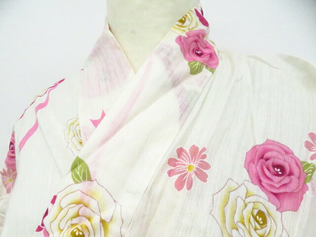 Summer Wear - 【中古】リサイクル着物 浴衣 薔薇 着物 身丈約164cm 裄丈約65cm 26z04-2258【リサイクル】 IDnet