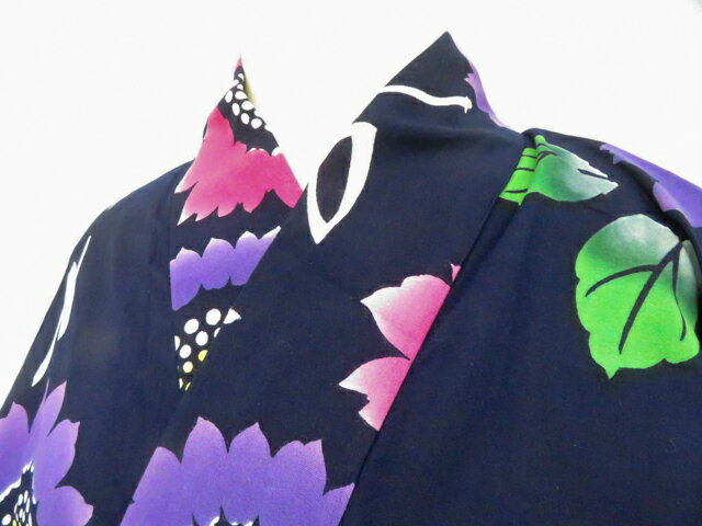 Kimono - 【中古】リサイクル着物 浴衣 コーマ地 花 着物 美品 身丈約157cm 裄丈約68cm 26z04-2272【リサイクル】 IDnet