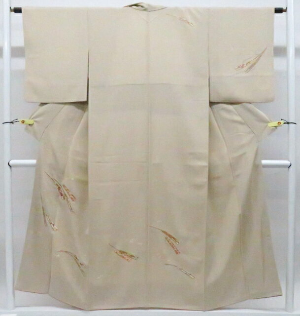 Tsukesage （Traditional Pattering） - 【中古】リサイクル着物 付下げ 金駒獅子優 金彩 扇子正絹 着物 美品 身丈約152cm 裄丈約62cm 26z05-2454【リサイクル】 IDnet