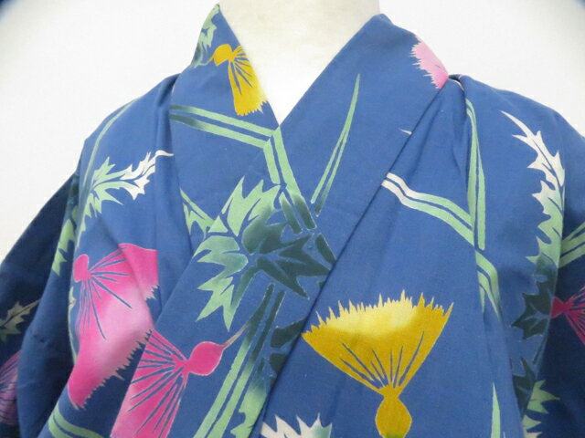 Summer Wear - 【中古】リサイクル着物 浴衣 コーマ地 残布付 着物 身丈約166cm 裄丈約66cm 26z05-2492【リサイクル】 IDnet