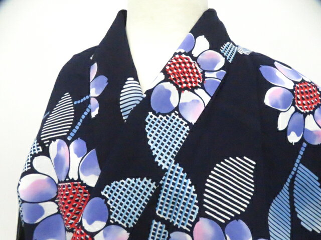Summer Wear - 【中古】リサイクル着物 浴衣 向日葵 広衿 着物 身丈約155cm 裄丈約66cm 26z05-2496【リサイクル】 IDnet