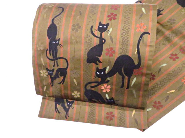 Rakuten - 【中古】オリジナル 京袋帯 お太鼓柄 猫 美品 r8b05-103【リサイクル】 IDnet