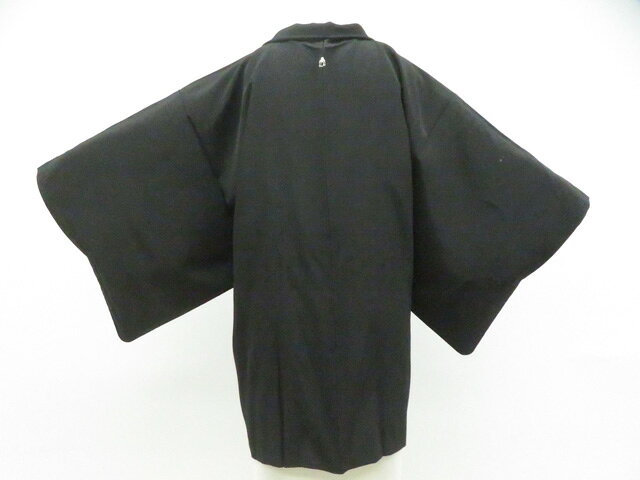樂天商城 - 【中古】リサイクル着物 黒羽織 一つ紋 羽織紐付き 着物 正絹 身丈約78cm 裄丈約62cm 26z05-2982【リサイクル】 IDnet