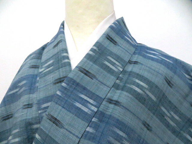 樂天商城 - 【中古】リサイクル着物 紬 単衣 絣模様 着物 正絹 身丈約151cm 裄丈約60.5cm 26z06-3255【リサイクル】 IDnet