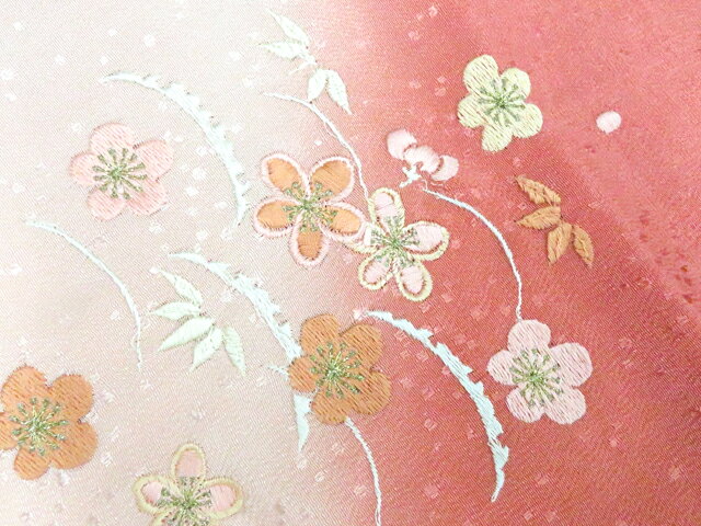 【中古】和装小物 帯揚げ帯締めセット 帯揚 帯締 刺繍 花 高麗組 金糸 26w06-8110...
