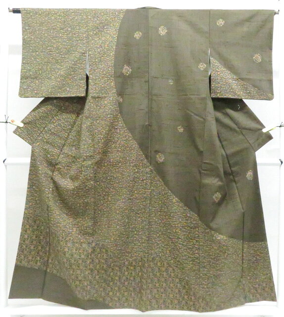 樂天商城 - 【中古】リサイクル着物 訪問着 紬　反端付　 着物 正絹 身丈約153.5cm 裄丈約61.5cm 26z06-3372【リサイクル】 IDnet
