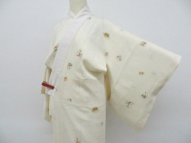 樂天商城 - 【中古】長襦袢 花 着物 正絹 美品 身丈約120.5cm 裄丈約60cm 26z06-3432【リサイクル】 IDnet