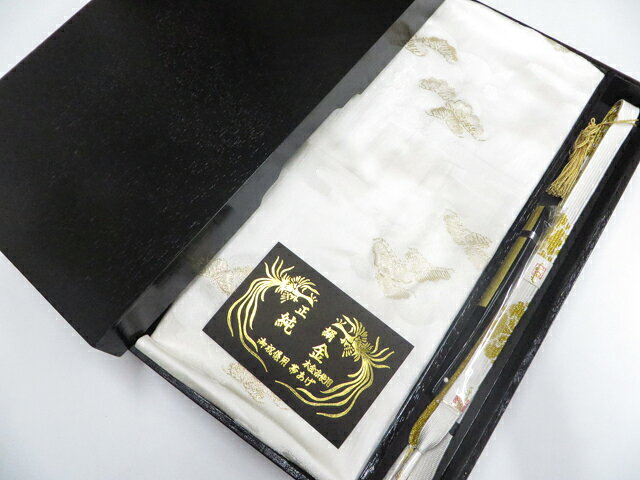 樂天商城 - 【中古】和装小物 帯締め帯揚げセット 礼装用 高麗組 手組 末広付 純金 本金糸 縫取 木箱 未使用品 美品 r8w06-764【リサイクル】 IDnet