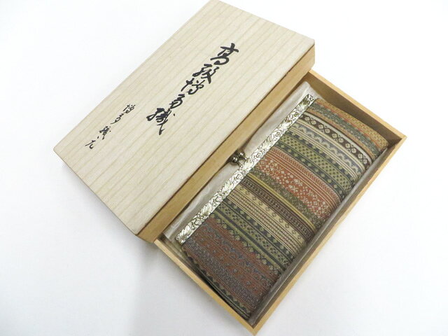 【中古】和装小物 和雑貨 がま口財布 博多織 木箱入り 26w06-9039【リサイクル】 IDnet
