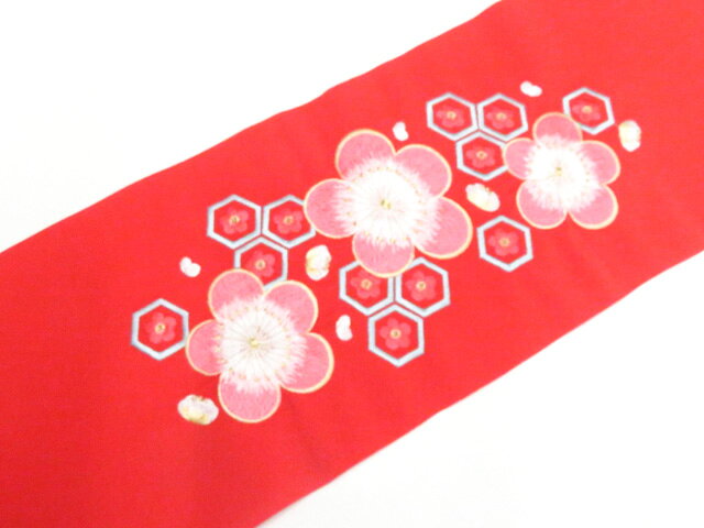 【中古】和装小物 未使用品 半衿 刺繍衿 花 金糸 美品 26w07-9435【リサイクル】 IDnet