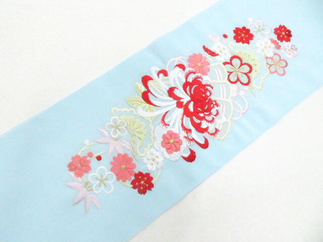 【中古】和装小物 半衿 刺繍衿 花 未使用品 26w07-10034【リサイクル】 IDnet