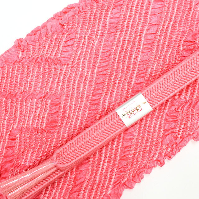 【中古】和装小物 帯締め 帯揚げ セット 未使用品 中抜き絞り 平組 帯締 帯揚 美品...
