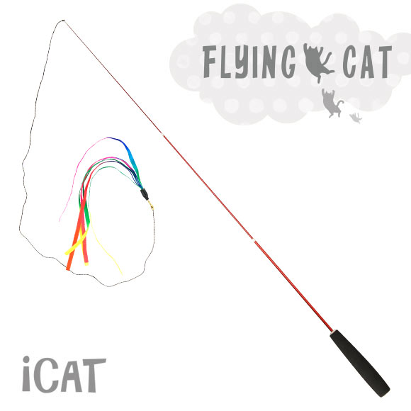 【 猫 おもちゃ 】iCat FLYING CAT 釣りざお猫じゃらし レインボーリボン【 猫用おもちゃ ペットグッズ ねこ ネコ 猫じゃらし 釣り竿 プチプラおもちゃ 猫のおもちゃ icat i dog 楽天 】【 あす楽 翌日配送 】のサムネイル