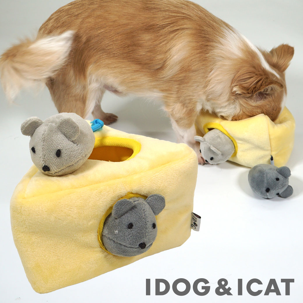 【 犬 おもちゃ 】iDog 知育トイ チーズとネズミ カシャカシャと鳴き笛入り アイドッグ 【 犬 ノーズワーク 布製 ぬいぐるみおもちゃ ドッグトイ 犬用 おもちゃ 玩具 笛入り 音 超小型犬 小型犬 犬 グッズ idog 】のサムネイル