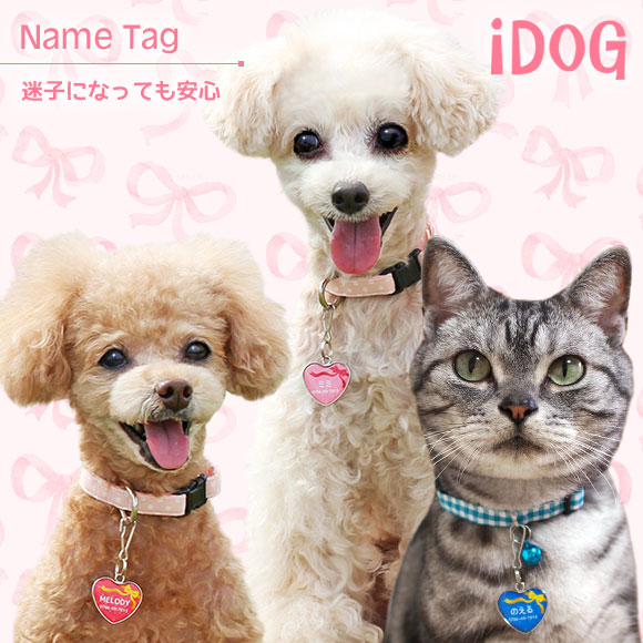 【 犬 迷子札 猫 】IDOG&ICAT ネームタグ迷子札ハート型プレゼント メール便OK【 ...