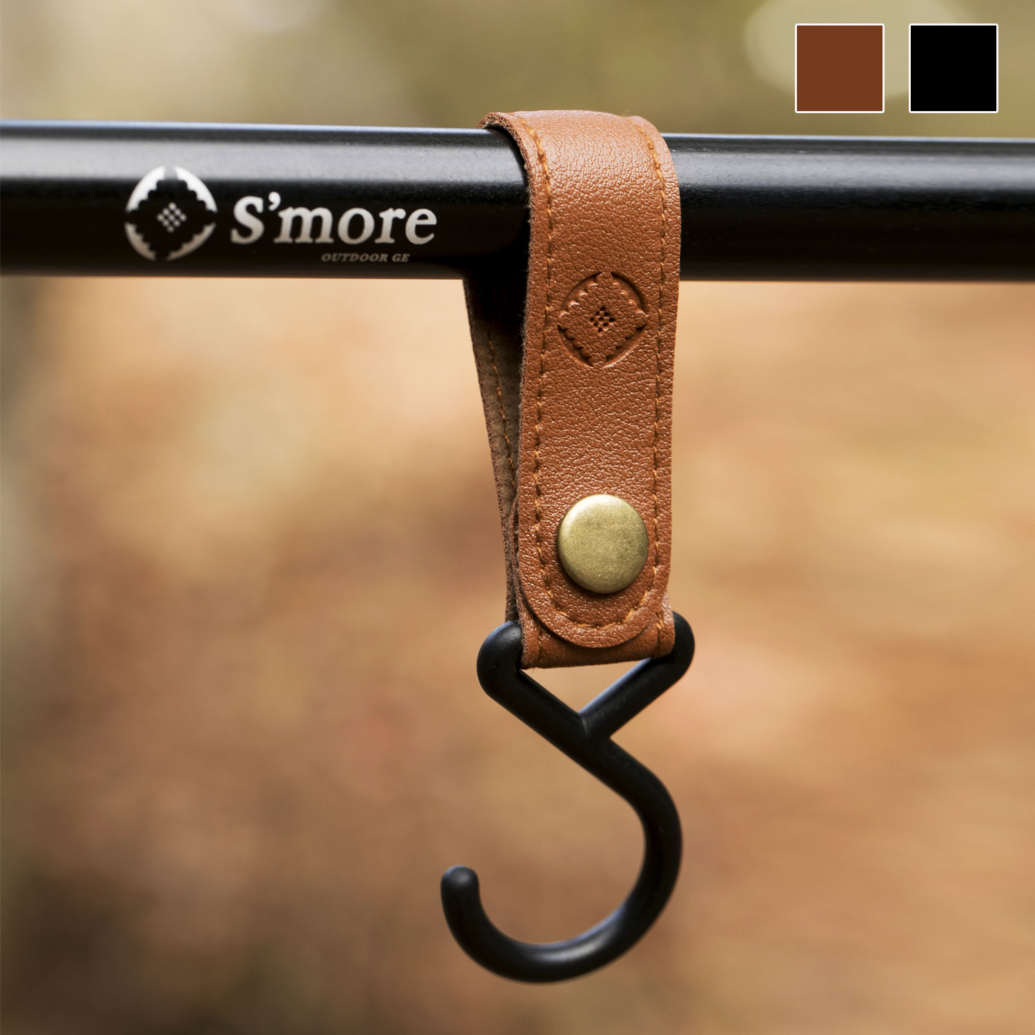 SMORE スモア Aluminum hanging lack用ホック 5個セット フック ハンギングラック用 フック ハンガーラック用 フック ブラウン ブラック S’moreロゴ入りhanging lack ホック ポイント ランキング 持ち物 父の日 実用品 プレゼント