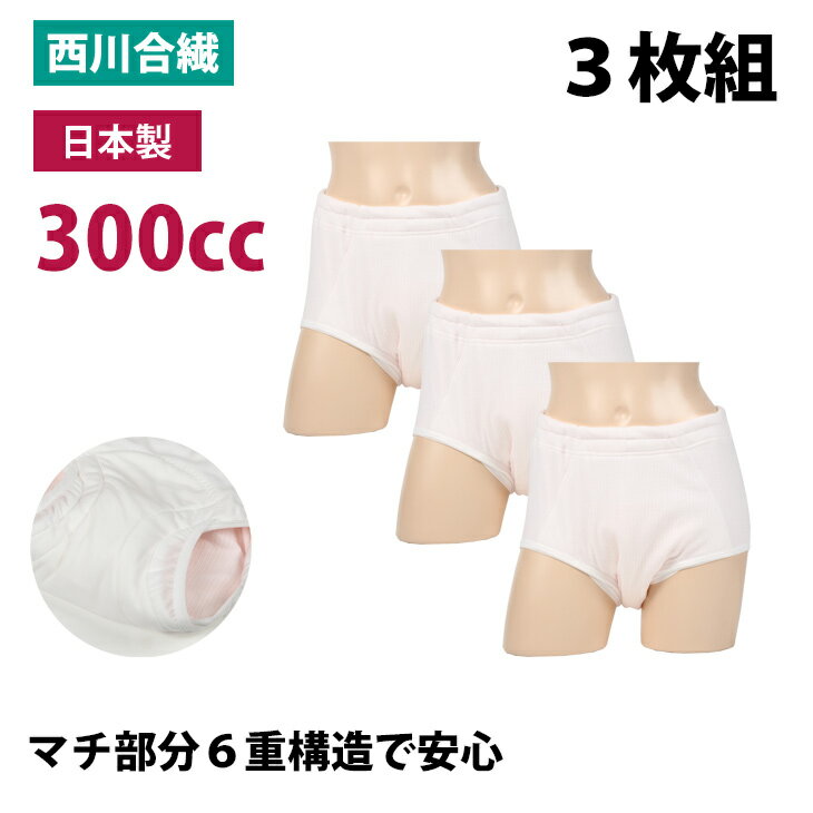 【セット販売3枚】失禁パンツ 女性用 300cc 日本製 婦人 パンツ 漏れない 消臭 日本製 綿 吸水 sk32030 一部地域除き 送料無料
