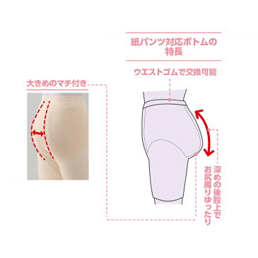 愛情介護 婦人用 肌着 紙おむつ対応 5分長 綿100% 日本製 ボトム 下着 レディース 5分丈 あす楽 M L LL K30530