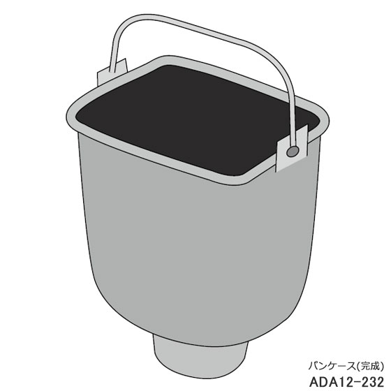 在庫状況 【 お取り寄せ 】 ※離島・沖縄県は配送不可 ※ご注文前に、型番及び適応機種を必ずご確認ください。 ホームベーカリー用パンケース（完成） 内容：パンケース、防水パッキン、主軸受ユニット ■適応機種： SD-MDX4 SD-MT4 ※羽根は別売りです。 ※こちらは部品のためメーカー保証対象外です。万一初期不良の場合は交換または返金対応とさせていただきます。 [交換用 部品 パーツ 付属品 消耗品 自動ホームベーカリー ADA12232]