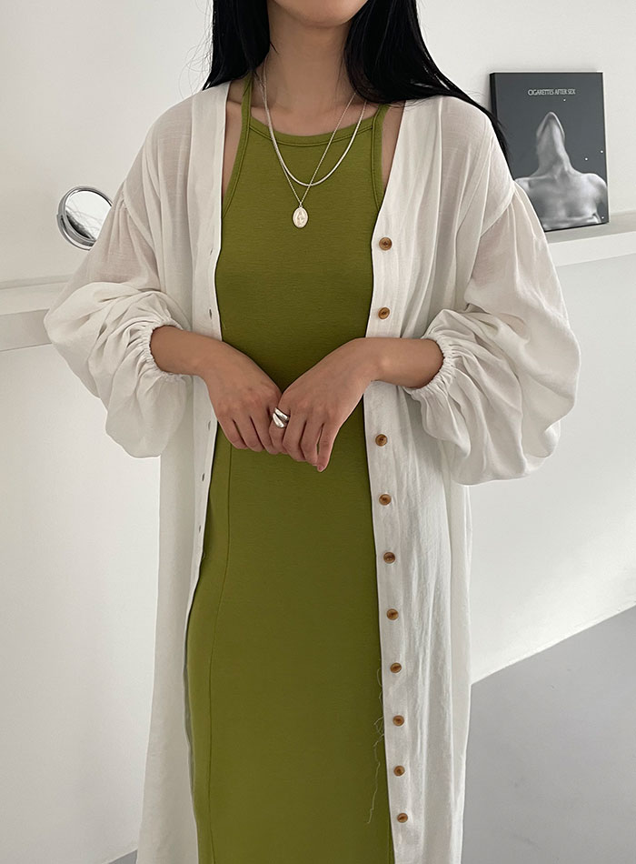 【DIDOT.】テンセルボリュームシャツワンピース/レディース ワンピース ロングワンピース ボリューム袖 春夏 韓国 オリジナル Didot Didot.showroom