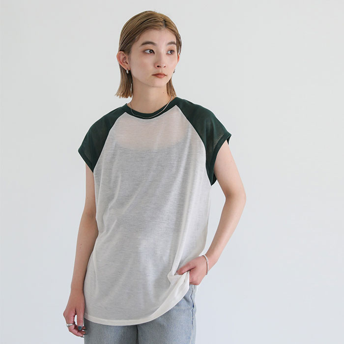 Rakuten - 【SELECT MOCA】 ラグランスリーブシアートップス / レディース 春 夏 シアーカットソー ラグランスリーブ シアーTシャツ 半袖 セレクトモカ selectmoca
