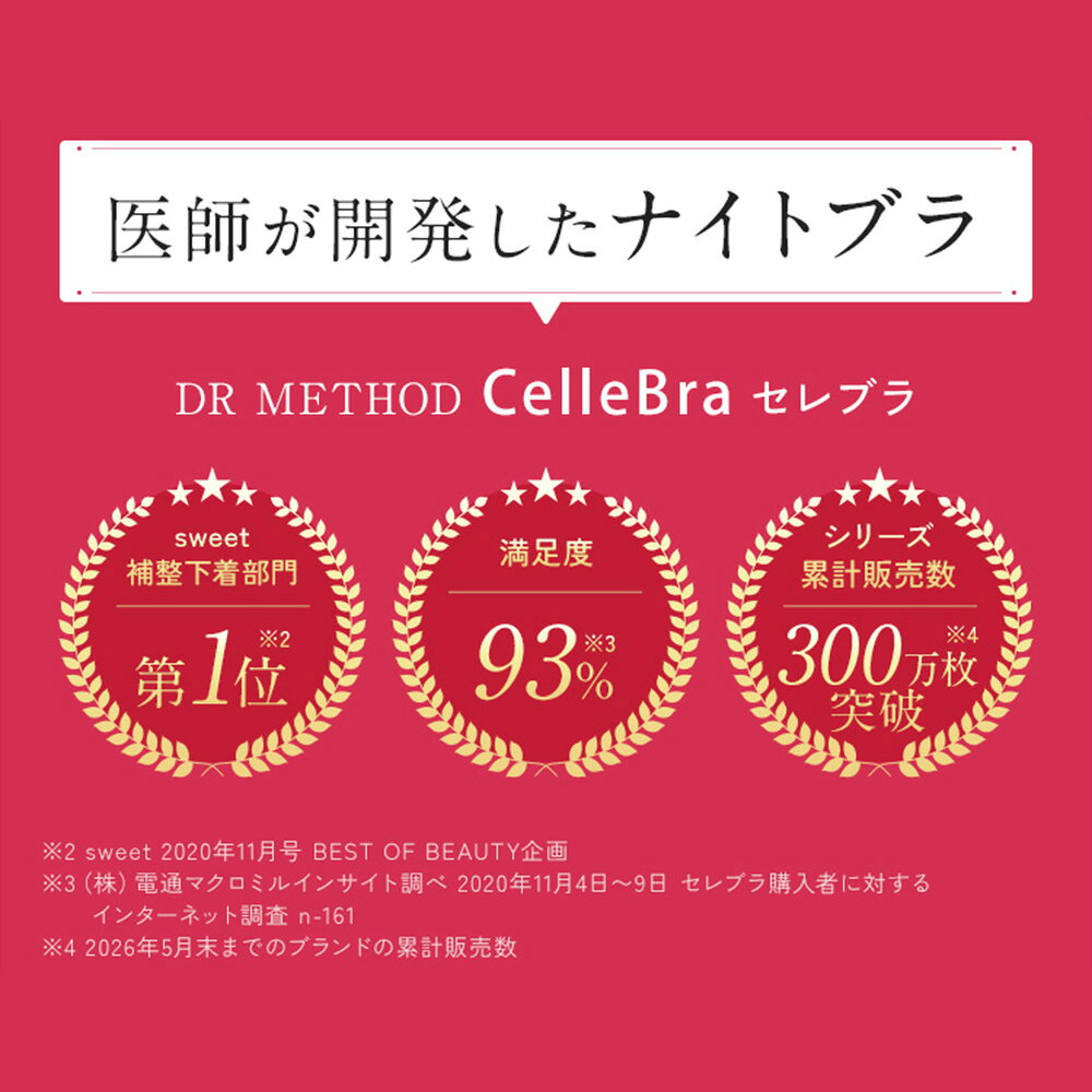 ＼シリーズ累計300万枚突破／「CelleBra セレブラ」【5枚セット】（ブラック/ノーブルベージュ/エレガンスピンク/ヒルズミント/ラッフルブルー ） DR METHOD ドクターメソッド 公式 医学発想 女医開発 ナイトブラ 花柄デザイン 補整ブラ idstore-10000087 I.D.store サンプル画像2
